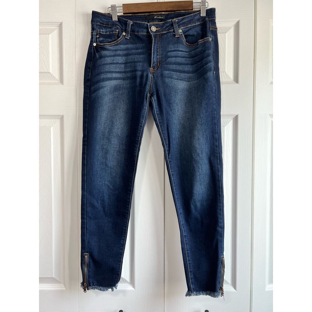 KanCan Estilo Women's Dark Wash Mid Rise Zipper Ankle Skinny Jeans SizeW13 30